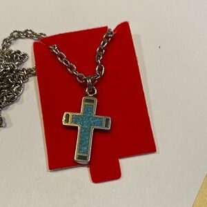Turquoise Cross Pendant Necklace